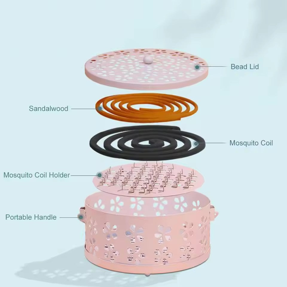 Floral Metal Mosquito Coil Holder
